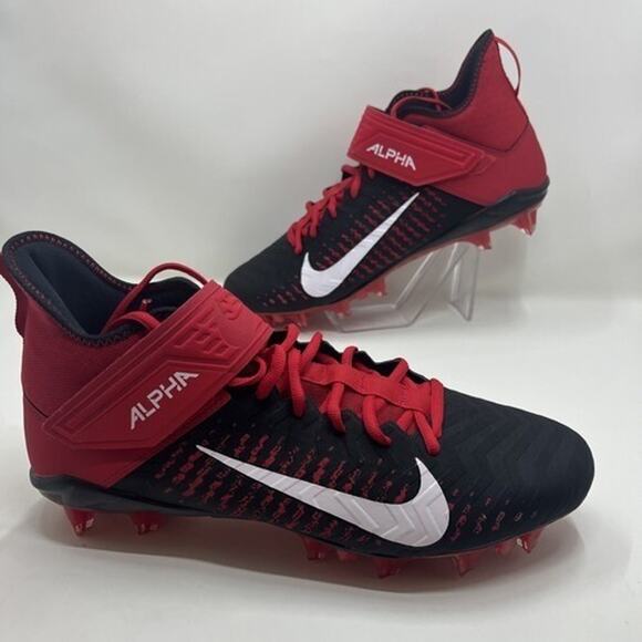 Nike Alpha Menace Pro 2 Mid Football Cleat Red Black BV3945-600 Men's Size 14.5